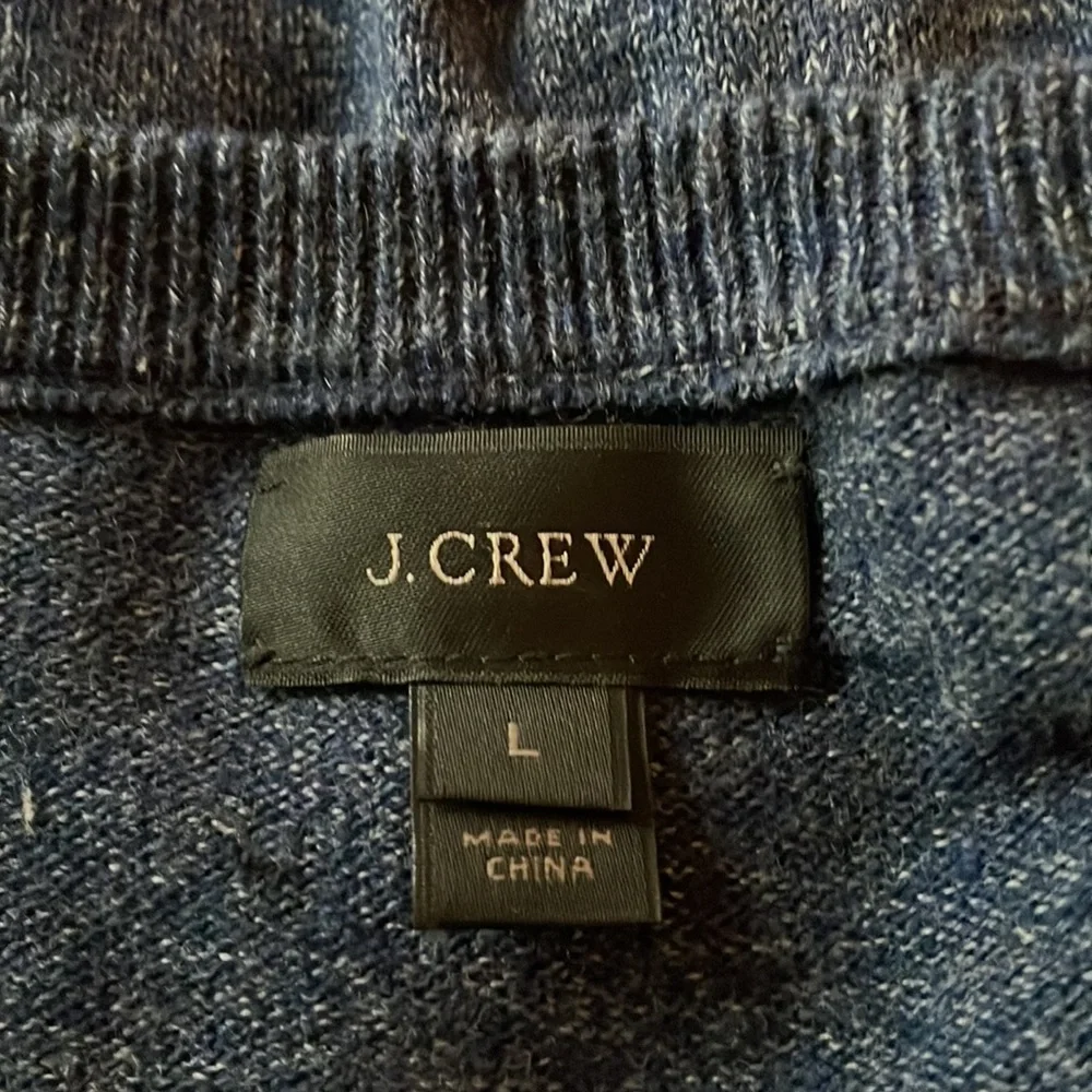 J. Crew Sweater Cotton Classic Crewneck Pullover Navy Blue Men’s Large H3580